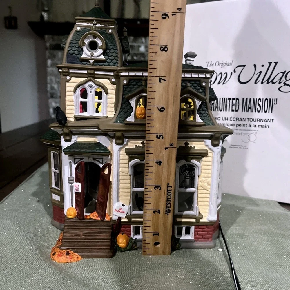Department 56 Haunted Mansion Snow Village w/ Projection 54935 Halloween WORKS!!
